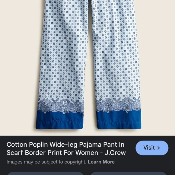 J.Crew like new cotton Poplin wide leg pajama pants with pockets sz XL - Picture 10 of 10